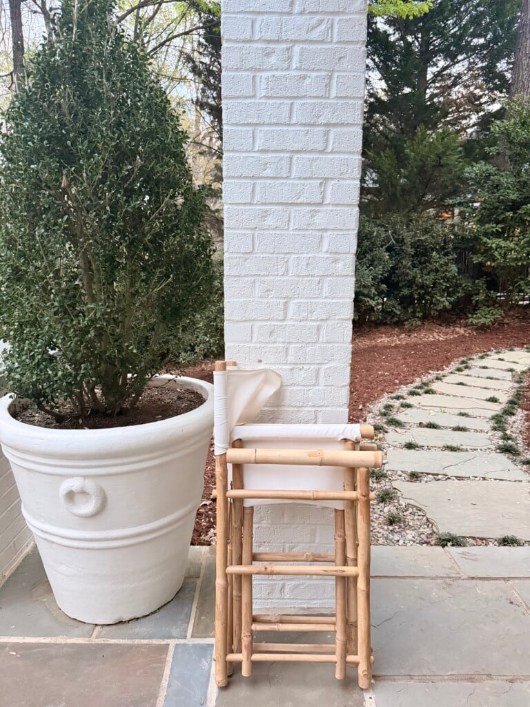 Yohana folding director chair folded flat for compact storage